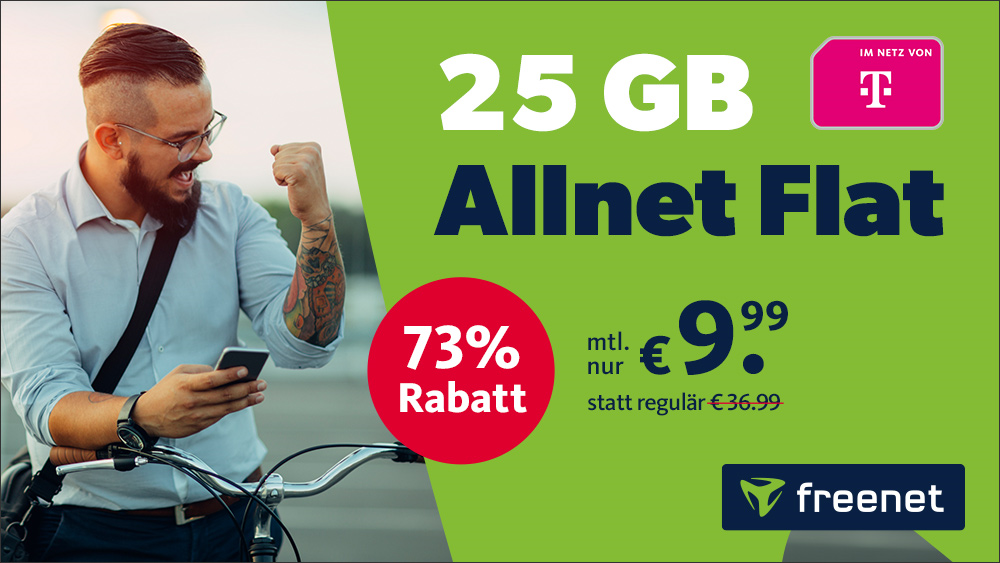 Freenet Green 25 GB Im Telekom Netz Nur 9 99 Mtl