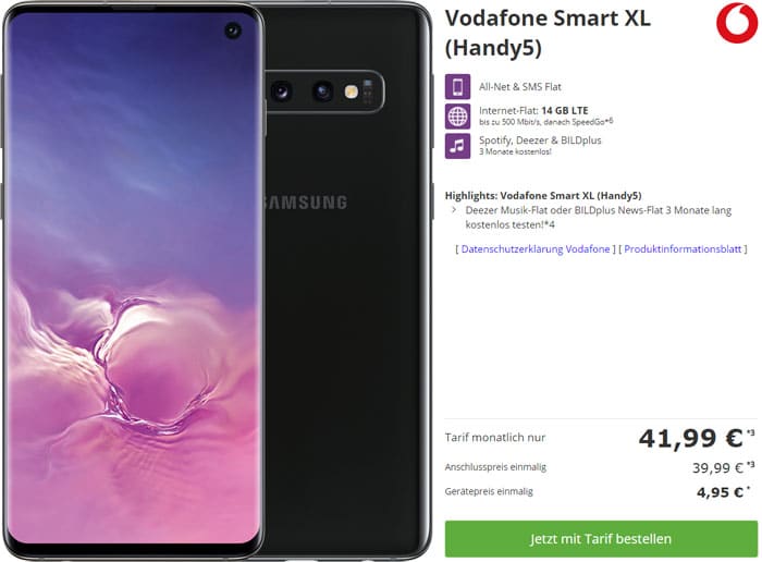 galaxy s10 vodafone deals