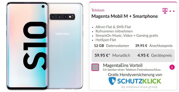 Galaxy S10 Telekom Magentamobil M Ab Eff 18 49 Mtl