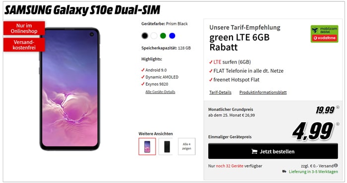 samsung galaxy s10e vodafone