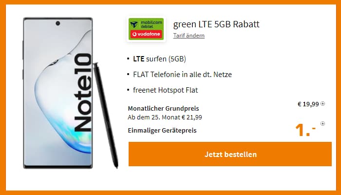 galaxy note 10 vodafone