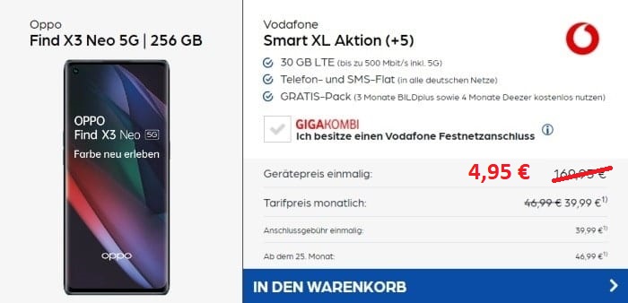 vodafone oppo telefon