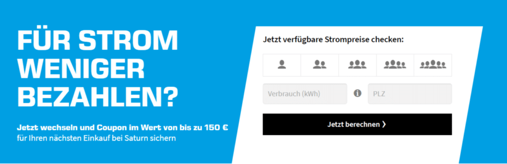 MediaMarkt Strom-Tarife: 150 € Gutschein abstauben
