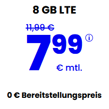 ⭐ PremiumSIM Allnet-Flat Mit 8 GB LTE Für 7,99 € Mtl.