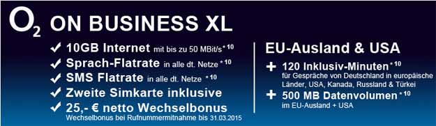 o2 on Business XL für eff. 16,11 € mtl. durch 533 ...