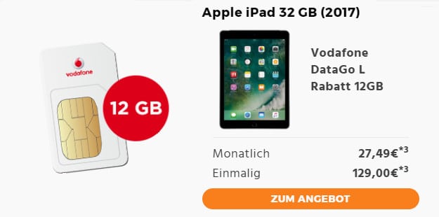 Apple Ipad 32 Gb 2017 Vodafone Datago L Für Eff 1287 Mtl