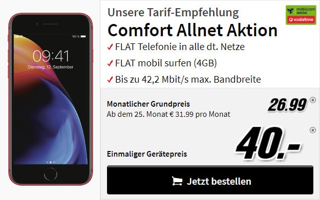 iphone 8 + vodafone comfort allnet md