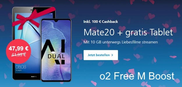 Huawei Mate 20 + Huawei MediaPad T5 10 LTE + o2 Free M Boost bei o2 Online