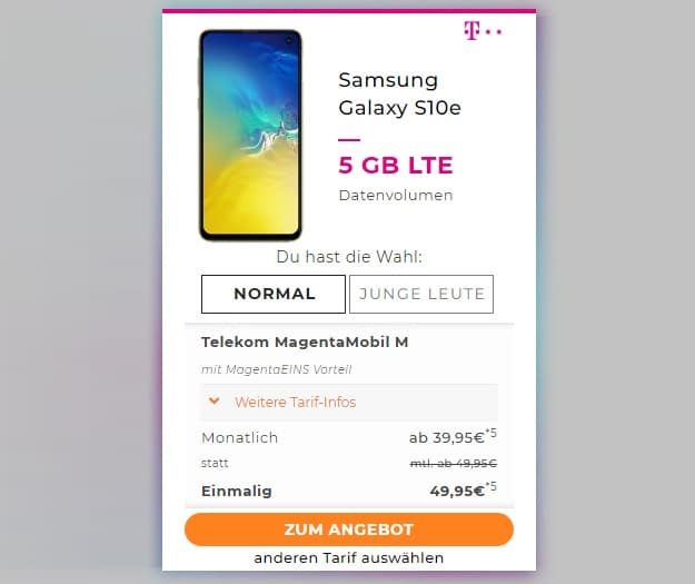 telekom samsung s10e