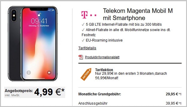 iphone x + telekom magenta mobil m