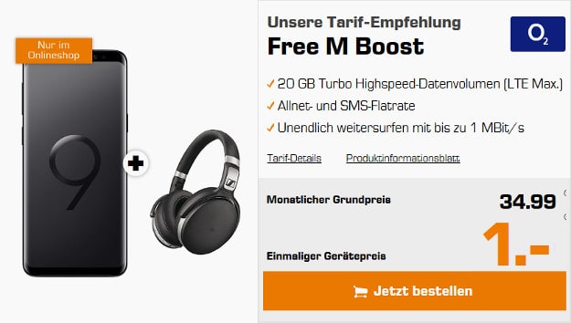 samsung galaxy s9 plus + sennheiser + o2 free m boost